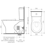 Caroma 985400W Opal Cleanflush Easy Height Wall Faced Close Coupled Suite with Single Flap Seat - Special Order