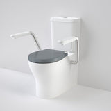 Caroma 985700ARAG Opal Cleanflush Easy Height Wall Faced Close Coupled Suite with Double Flap Seat Anthracite Grey and Armrest - Special Order