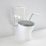 Caroma 985700ARAGNCR Opal Cleanflush Easy Height Wall Faced Close Coupled Suite with Double Flap Seat Grey and Nurse Call Armrest Right - Special Order