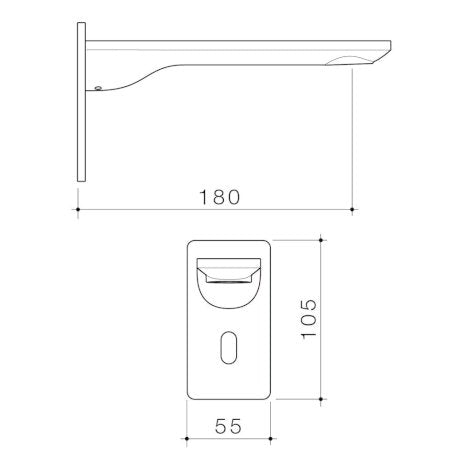 Caroma 99675GM6A Urbane II Sensor 180mm Wall Outlet Kit - Gun Metal - Special Order