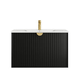 Otti Marlo Wall Hung Vanity, Satin Black
