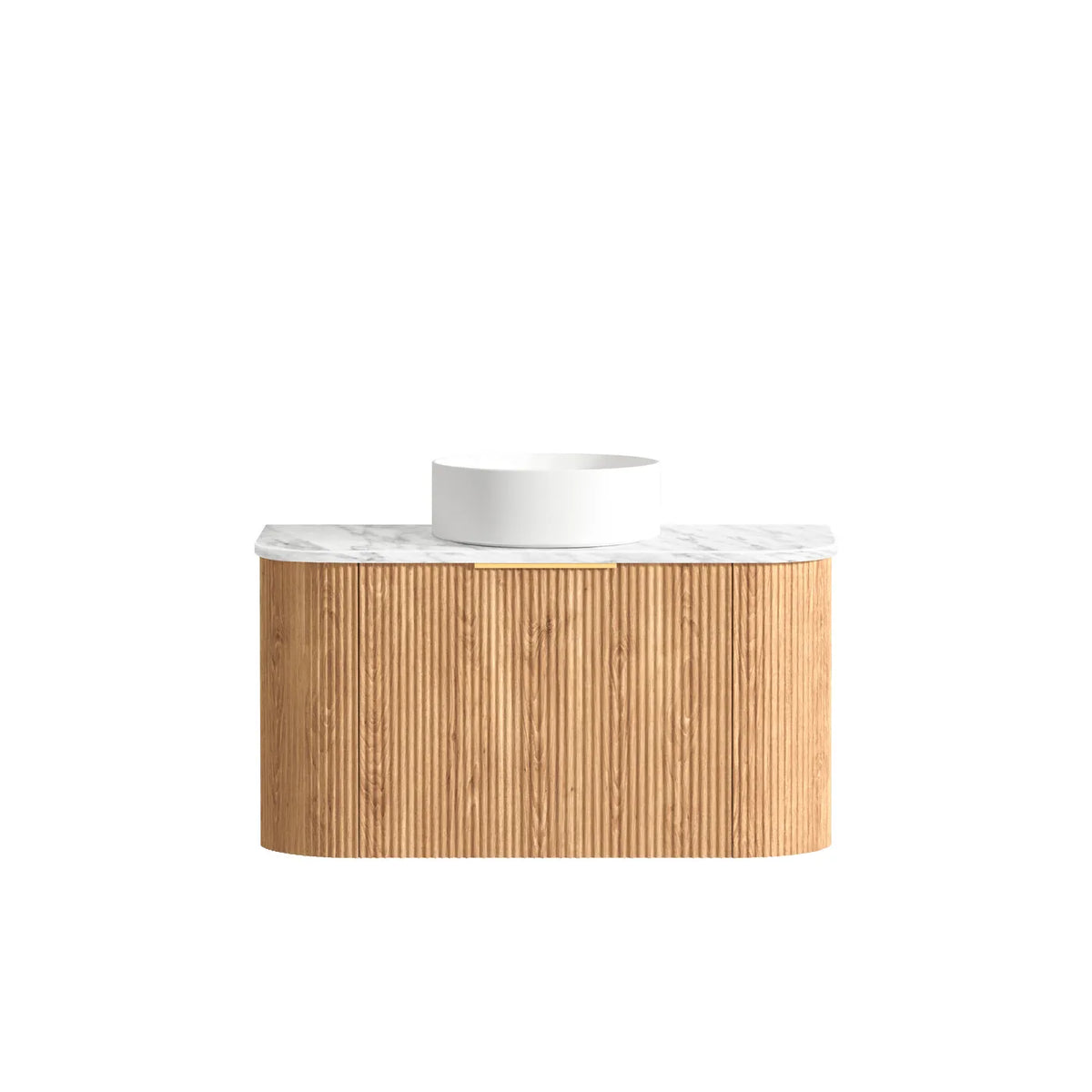 Otti Bondi Wall Hung Vanity, Fluted Woodland Oak