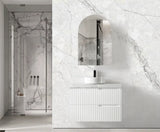 Otti Noosa Wall Hung Vanity, Satin White