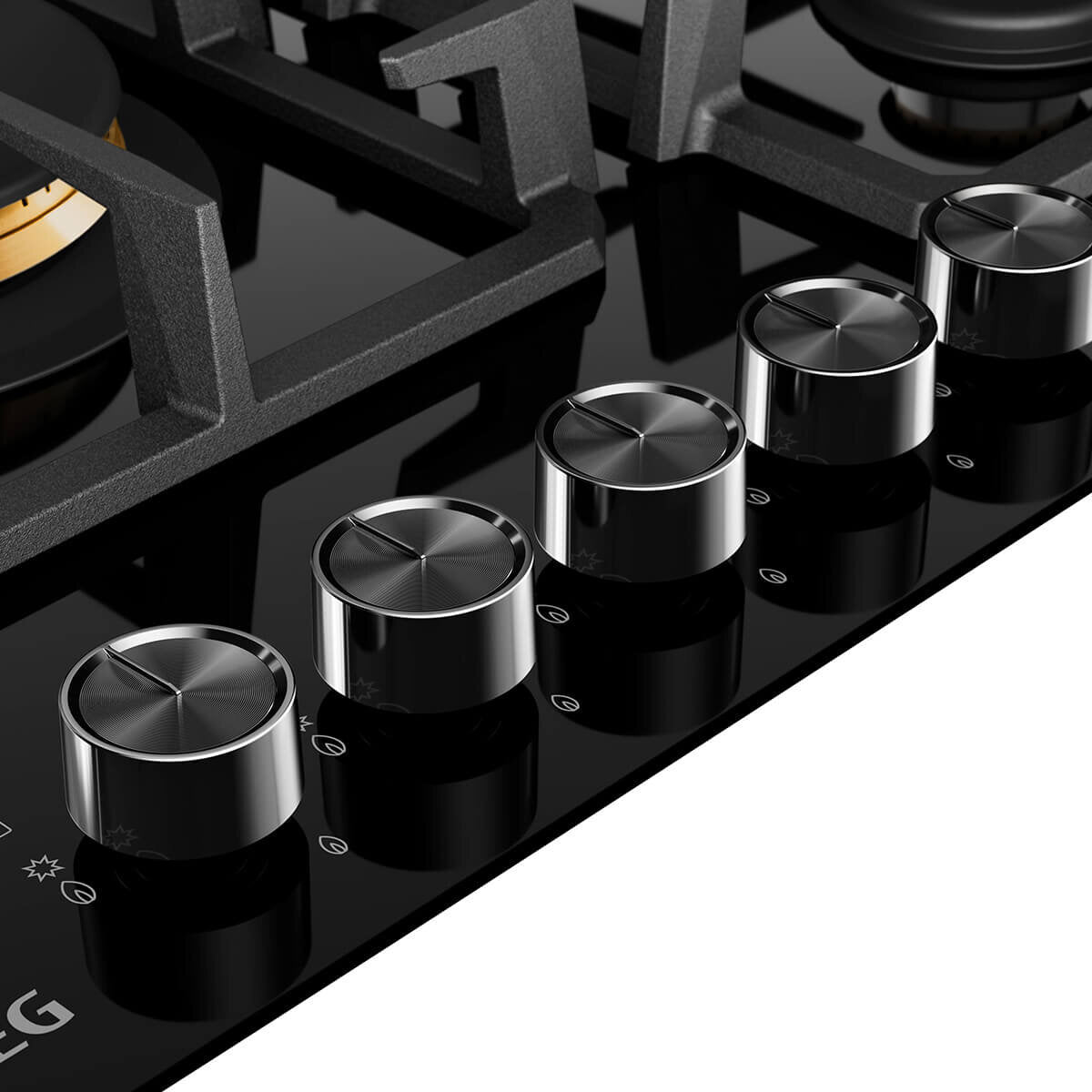 AEG HGC9566BB 90cm Natural Gas Cooktop with Wok Burner - AEG Factory Seconds