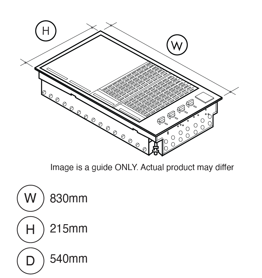 Artusi ABBQ2MB 80cm Matte Black Built-In BBQ