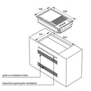 Artusi ABBQM2 800mm BBQ Built In Gas 3 Burner, Stainless Steel