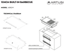 Artusi ABBQM BBQ Built In Gas 4 Burner 1046mm, Stainless Steel