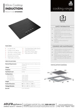 Euro Appliances ECT600INBK 60cm Induction Cooktop with Dial Controls
