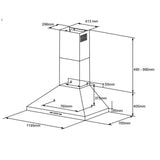Artusi ACH12BBQ 120cm Canopy Outdoor BBQ Rangehood, 2000m3/hr, Stainless Steel