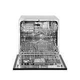 Artusi ADW5608B Built-In 60cm Dishwasher, Black Glass