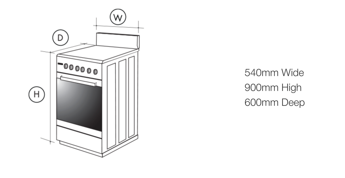 Artusi AFC547W 54cm Electric Freestanding Stove with Ceramic Top, White