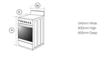 Artusi AFC547W 54cm Electric Freestanding Stove with Ceramic Top, White