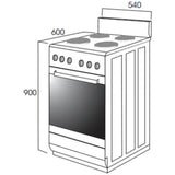 Artusi AFE544W 54cm Electric Freestanding Stove, White