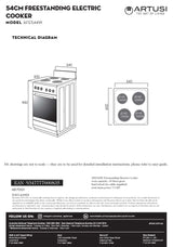 Artusi AFE544W 54cm Electric Freestanding Stove, White