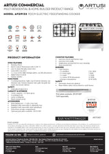 Artusi AFG913X/1 90cm Stainless Steel Dual Fuel Freestanding Stove