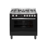 Artusi AFG915B/1 90cm Freestanding Dual Fuel Stove, Matte Black