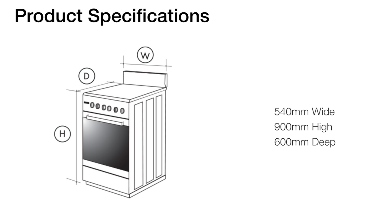 Artusi AFGG54W 54cm Gas Upright Stove