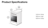 Artusi AFGG54W 54cm Gas Upright Stove