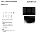 Artusi AID3000 90cm Induction Cooktop, Black