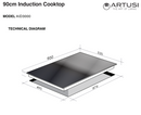 Artusi AID3000 90cm Induction Cooktop, Black