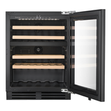 Artusi AINT119GWE 39 Bottle Dual Zone Integrated Wine Cabinet, Black