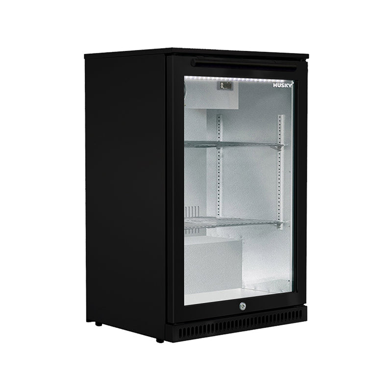 Husky 118L Single Door Alfresco Drinks Chiller With Anti-Condensation Glass Door In Black ALF-C1-BLK-840