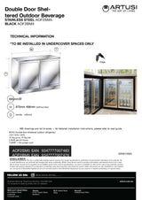 Artusi AOF2M5 Double Door Outdoor Refrigerator, Stainless Steel