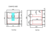 Aulic 600mm Ainsley Wall Hung Vanity CAWH54-750-ST Vanity Units