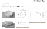 Timberline Allure BAS36AL-LGM Round Basin, Light Grey - Special Order