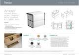 Fienza 75BSFT Amato 820 Wall Hung Cabinet, 1 Frame & 1 Towel Rail, Scandi Oak, Cabinet Only