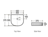 Otti OT4136C Archie 415x365x100 Fluted Above Counter Basin