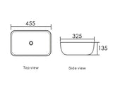 Otti IS4096MW Artis O'96 455x325x135 Matte White Oval Above Counter Basin Ultra Slim