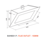 Baumatic Bah9031-P 90Cm Stainless Steel Canopy Rangehoods