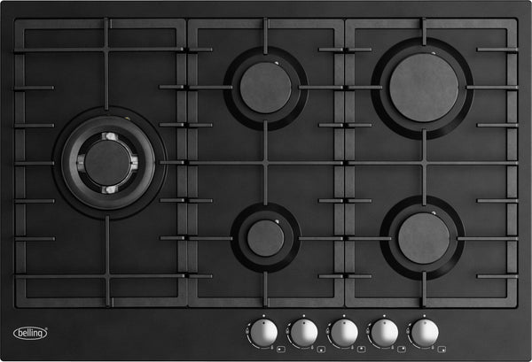 Belling Black Series - BCT75GCBK 75cm Matte Black Gas Cooktop