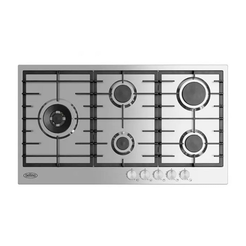 Belling BDC905LS 90cm 5 Burner Gas Cooktop, Stainless Steel