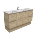 Fienza SM150SKS Edge Scandi Oak Calacatta Marble Kicker 1500mm Vanity (Single Bowl)