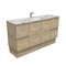 Fienza SM150SKS Edge Scandi Oak Calacatta Marble Kicker 1500mm Vanity (Single Bowl)