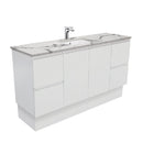 Fienza SM150ZKS Fingerpull Matte Calacatta Marble Kicker 1500mm Vanity (Single Bowl) - Special Order