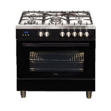 Artusi CAFG91B 90cm Freestanding Dual Fuel Stove, Black