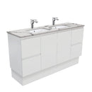 Fienza SM150ZKD Fingerpull Matte Calacatta Marble Kicker 1500mm Vanity (Double Bowl) - Special Order