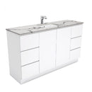 Fienza SM150CS Fingerpull Calacatta Marble Kicker 1500mm Vanity (Single Bowl) - Special Order