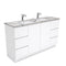 Fienza SM150CD Fingerpull Calacatta Marble Kicker 1500mm Vanity (Double Bowl) - Special Order