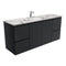 Fienza SM150ZBS Fingerpull Black Calacatta Marble Wall Hung 1500mm Vanity (Single Bowl)