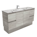 Fienza SM150XKS Edge Industrial Calacatta Marble Kicker 1500mm Vanity (Single Bowl) - Special Order