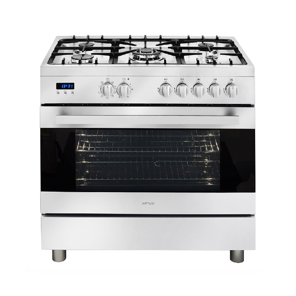 Artusi CAFG91X 90cm Freestanding Duel Fuel Stove, Stainless Steel