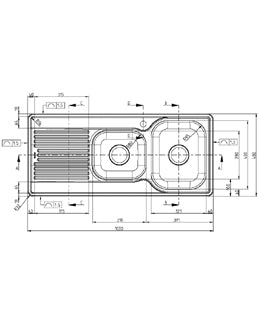 Blanco BJARAH8SLK5 1 and 3/4 Bowl Kitchen Sink