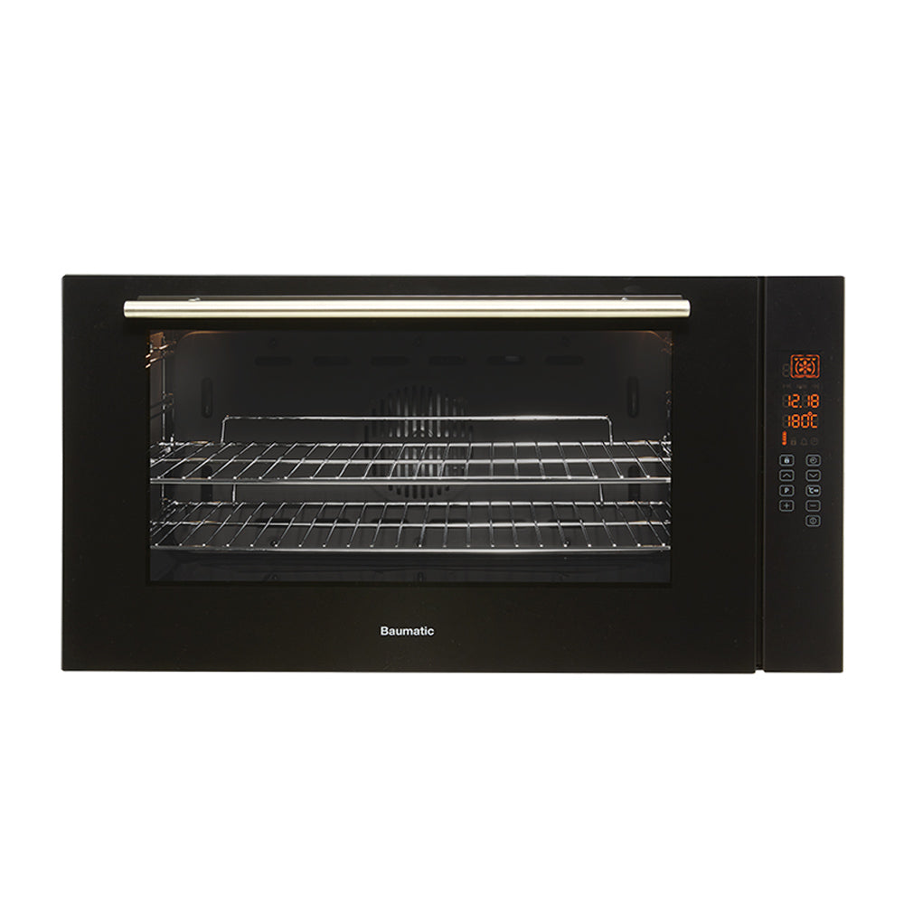 Baumatic Bm90S 90Cm 10 Multifunction Black Glass Function Touch Control Oven Large Electric