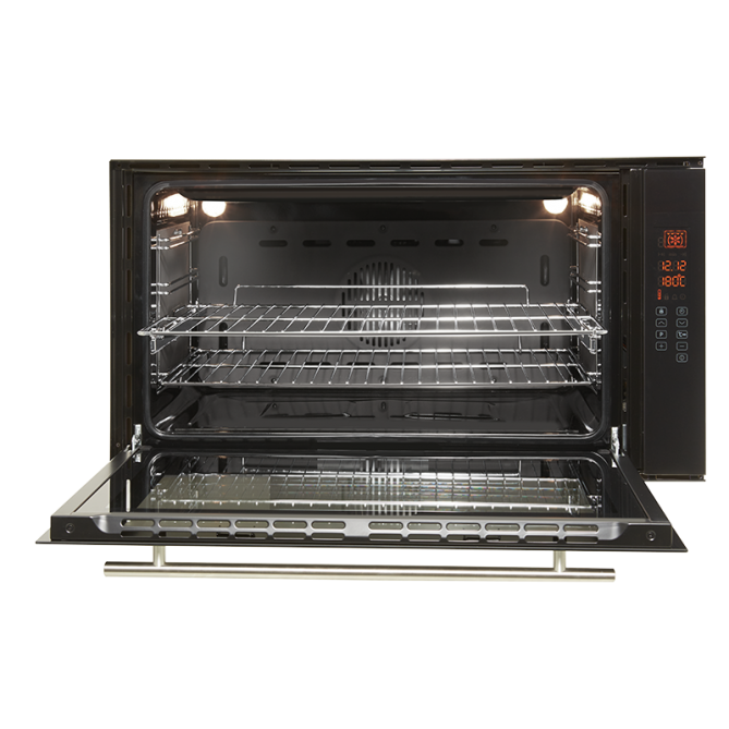 Baumatic Bm90S 90Cm 10 Multifunction Black Glass Function Touch Control Oven Large Electric