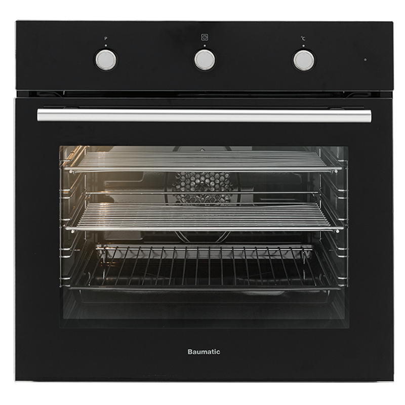 Baumatic Bo5M Black Glass Electric Oven - 10Amp Plug Connection Oven