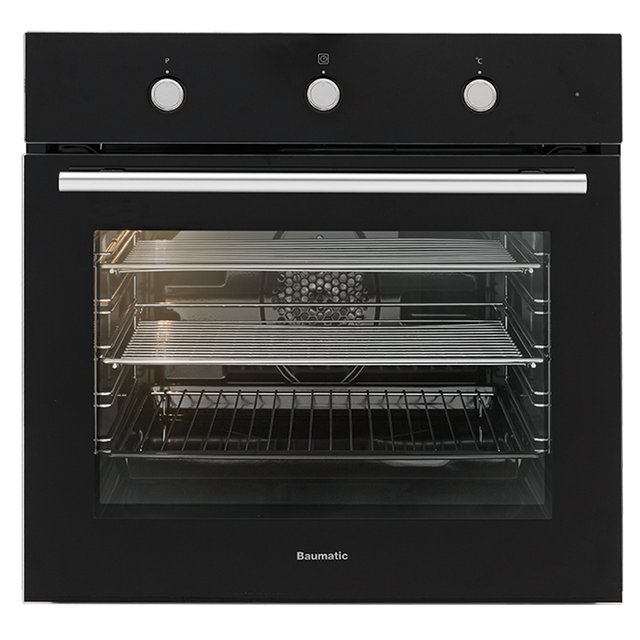 Baumatic Bo5M Black Glass Electric Oven - 10Amp Plug Connection Oven